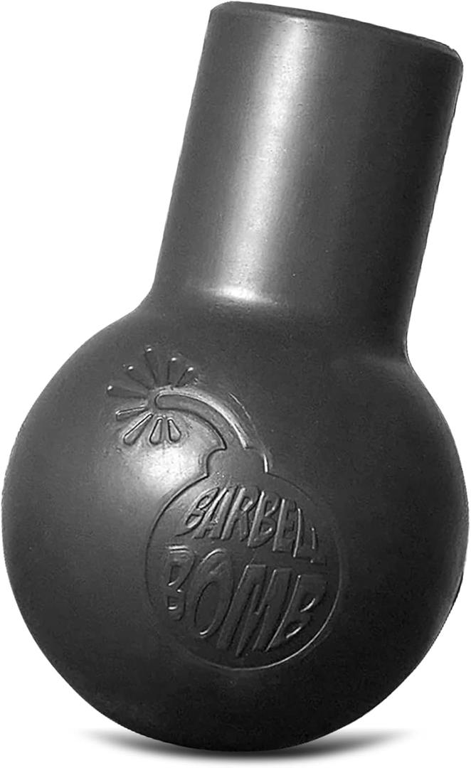 Barbell Bomb by ABMAT - Turn any surface into a Barbell Landmine exercise - Presses, Rows, Rotation, Split Squats, Lumberjacks and more. Black, One-piece molded foam. Patent Pending.