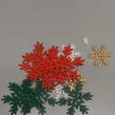 Bucherry 12 Pcs Wooden Snowflake Table Decor 3D Snowflake Tabletop Signs and Centerpiece for Christmas Xmas Winter Wonderland Decorations Home Party (White, Gold, Red,Green)