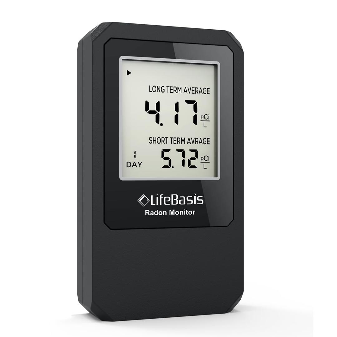 Life Basis Home Radon Detector, Portable Radon Tester for Home with Long and Short Term Radon Monitoring 0-500 pCi/L Range Battery Operated (Including Battery)