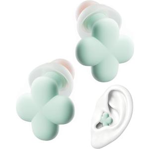 Bloom Ear Plugs for Small Ear Canals, Ultra-Comfy Patented Qufits Tips, Noise Cancelling, Reusable Silicone Earplugs for Sleeping, Study Stylish Feminine Design (Aqua) Mothers Day Gifts