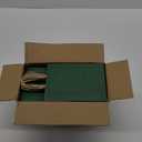 qiqee 100PCS Gift Bag with Handles Bulk Kraft Deep Green Paper Bags Multiple Uses (8.3"x3"x6"inch Small Size)