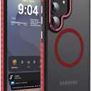 DEERLAMN Strong Magnetic Case for Samsung Galaxy S24 Plus/S25 Plus 6.7-Inch,[Compatible with Magsafe][Military Grade Drop Protection] Translucent Matte Shockproof Protective Phone Cover, Frosted Red