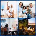 Mini Projector with WiFi and Bluetooth, 4K 1080P Support Portable Projector, 180ANSI, Android 13, Auto Keystone Correction, 30"-200" Screen Video Projector for Laptop, PC, Smartphone