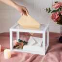 AW BRIDAL Acrylic Wedding Card Box for Reception, 10.5"x7"x7" Clear Glass Gift Box Money Envelope Boxes for Birthday Graduation Party, Wedding Bridal Shower Bride Gifts