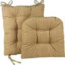 Klear Vu The Gripper Non-Slip Rocking Chair Cushion Set with Thick Padding, Includes Seat Pad & Back Pillow with Ties for Indoor Living Room Rocker, 20×16 Inches, 2 Piece Set, Sand