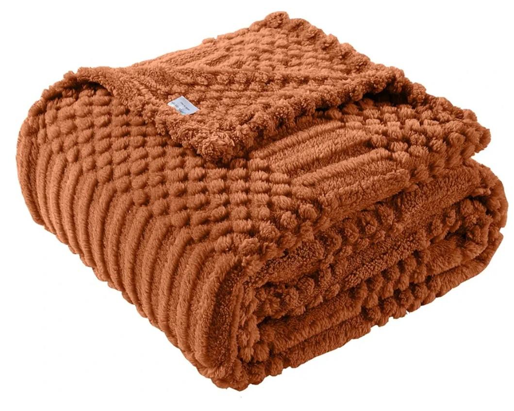 50x70 Inch Rust Throw Blanket - Soft & Fluffy Fleece, Cute & Aesthetic, Perfect for Sofa, Couch, Chair, Bed, Living Room & Bedroom, All-Season Use, Plush & Cozy Decorative Blanket
