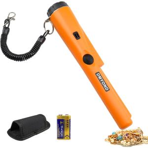 Dmyond Metal Detector Pinpointer - Professional Waterproof Handheld Pin Pointer Wand - High Sensitivity 360 Detection - Search Treasure Pinpointing Finder Probe for Adults, Kids - Orange
