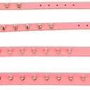 Basic Classic Adjustable Genuine Cow Leather Pet Collars for Cats Puppy Dogs (Medium, Blue-Spiked Rivet) (Medium / Neck 10.5"-13")