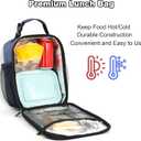 Femuar Lunch Box for Men Women Adults Small Lunch Bag for Office Work Picnic - Reusable Portable Lunchbox, Blue