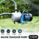 1.5HP Water Transfer Pump,1200GPH Shallow Jet Well Pump,Extended 13FT Power Cord Portable Sprinkler Booster Pump,Irrigation Lawn Fountain Pool Draining Self Priming Transfer Pumps