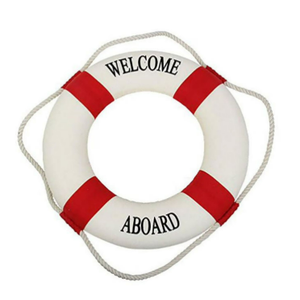 Welcome Aboard - Nautical Decorative Life Ring Buoy - Home Wall Decor - Nautical Decor - Decorative Life Ring Preserver