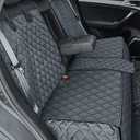 Dog Car Seat Cover for Back Seat Cover,Non Stick Fur Rear Seat Protector for Pet,Nonslip Waterproof Durable Universal Fit Interior Backseat Covers for Auto Van SUV (Black)