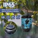 Halloween Decorations Ghost Solar Lanterns - 7.8" x 4.7" Solar Light Outdoor with Handle, Outside Hanging Halloween Lanterns for Garden, Cool Gifts for Women, Friends and Sister