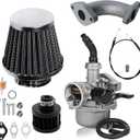 Stage 2 Kit Curved Manifold Racing Performance Slide intake pipe Carb for lifan 79cc 105cc Engine, Phatmoto Gas Bike, Monster Mega Moto MM80, for Coleman B100 Motovox MBX10 Baja DB30 Mini Bike