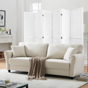 5.6 ft. White Wood Folding Privacy Screen Room Separator Free Standing Wall Dividers Privacy Screens (6-Panel)