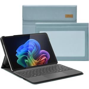 CoBak Case for Microsoft Surface Pro 12" (2025), Premium Business Cover with Multi-Angle Stand, Embedded Stylus Holder, Keyboard Support & Built-in Organizer  Tailored for Professionals,Light Blue