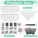 Jutom 38 Pcs White Bibs for Baby Decorating Sets Includes 14 DIY White Bibs 10 Fabric Paint Markers 14 Stencils, 2 Ply Cotton Plain Baby Shower Game Gifts for Boys Girls Gender Reveal Party