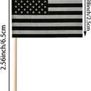 2 x stidsds 100 Pcs Black American Flag Black USA Toothpick Flags Mini Small Black US Cupcake Toppers Stick Flags Banner Party Cocktail Fruit Decoration