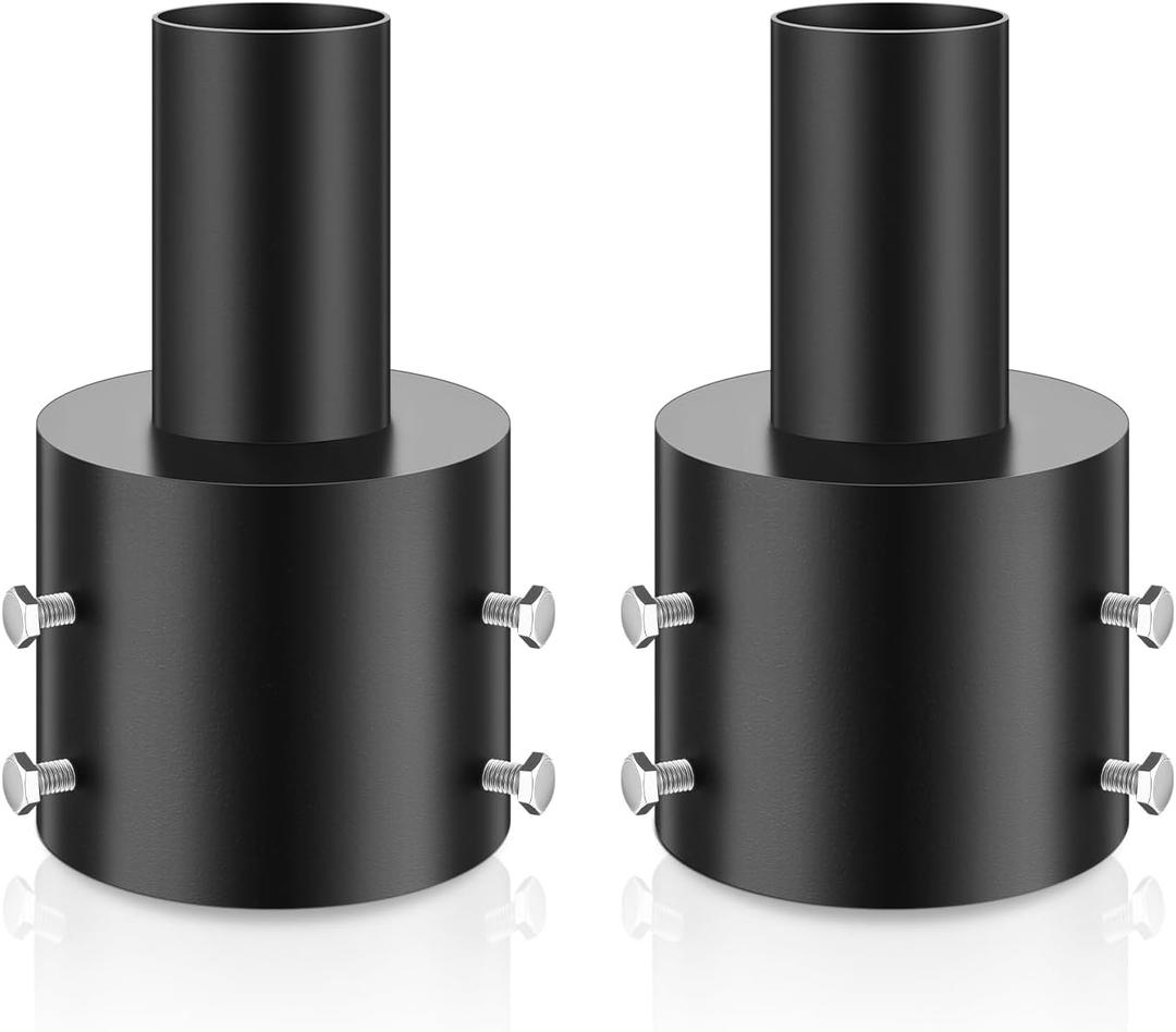 2 Pcs 4 Inch Light Pole Tenon Adapter 2 3/8 Inch Round Tenon Slip Fitter Adapter Outdoor Vertical Mount Bracket for LED Parking Lot Street Lights Shoebox Lighting