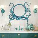 Novabright Octopus Wall Decals Kraken Tentacles Sticker Blue Ocean Decor 20 Inch Peel and Stick Decorative Wall Art Removable Waterproof Vinyl for Bathroom Living Room Bedroom Bathtub Home Decoration