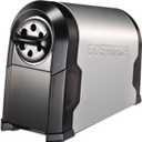 Bostitch Office SuperPro Glow Electric Pencil Sharpener, Heavy Duty Commercial Classroom, Replaceable Cutter Cartridge System, 6-Hole, Silver/Black