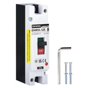 DIHOOL 125 Amp Heavy Duty Battery Disconnect Switch, DC Circuit Breaker for Car Audio RV Marine Boat Truck Trolling Motors