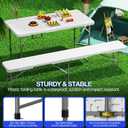 VSOAEIL Folding Table 4 Foot for Indoor Outdoor, Portable Heavy Duty Fold-in-Half Utility Small Plastic Adjustable Height Folding with Carrying Handle for Picnic and Party, White, 4 FT - 1 PACK
