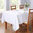 sancua Rectangle Tablecloth - 70 x 120 Inch - Stain and Wrinkle Resistant Washable Polyester Table Cloth, Decorative Fabric Table Cover for Dining Tables, Buffet Parties and Camping, White
