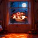 SURANBULI Halloween Garage Door Decoration, Halloween Garage Background Sticker, Fireplace Background, Mural, Decoration Party Decor