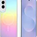 AIGOMARA Magnetic for Samsung Galaxy S25 Edge Case [Compatible with Magsafe] [Fluorescent Holographic Iridescent] Slim Shockproof Matte Protective Phone Cover for Women Girls 6.7 Inch