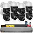 Auto Tracking 4K 2-Way Audio PTZ PoE Outdoor Wired Security Cameras System Home Wired Cameras Video Surveillance DVR Kit