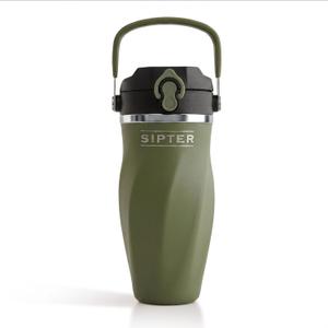 Sipter Best Shaker Bottle for Protein Mixes – Double Wall Stainless Steel, For Shakes, Water, Smoothies, Cocktails Leak-Proof, 26oz, Copper-Insulated Blender Cup, BPA-Free No Mixing Tools (iron sage)