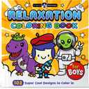 Original Stationery Arts and Crafts Relaxation Coloring Books for kids ages 4-8 with 102 Pages to Color in, Half an Inch Thick, Great Coloring Books for Boys and Awesome 7 Yr Old Boy Gifts
