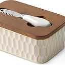 Butter Dish with Lid, Ceramic Butter Dish for Countertop, Airtight Butter Keeper with Knife, Butter Storage, Kitchen Decor & Housewarming Gift