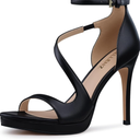 CELLENZ Stiletto Women High Heels: Platform Heel for Women Dressy - White Heels Sandals Comfortable - Strappy Heeled Wedding Prom Shoes Size 8