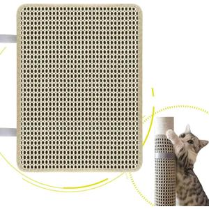 Cat Nail File Scratcher, Cat Nail File with80 Aluminum Oxide Grit, Natural Cat Scratch Pads Wrap Around a Cat ScratcherPost or Cat Tree Base to Help Trimming Cat Nails and Protect Furniture