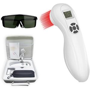 Ustomp Powerful Cold Red Light Device for Body, Near Infrared Light for Joint Muscle with LED Display- Multi-Speed Regulation with Pulse Function(650nm+808nm)-White