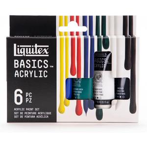 Liquitex BASICS Acrylic Paint Set, 6 x 22ml (0.74-oz) Tube Paint Set, Primary