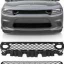 Front Upper Lower Grille Kit Compatible with 2015-2023 Dodge Charger SRT Scat Pack Daytona, Replacement for 68417502AA, 68394592AA, 68417505AB