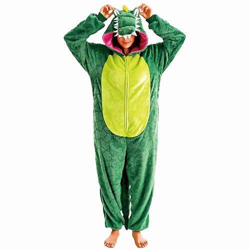 Pronzot Unisex Adult Crocodile Costume Onesie, Animal Halloween Costume One Piece Cosplay Suit for Adults, Flannel Hooded Sleepwear (US, Alpha, X-Large, Regular, Regular, Crocodile)