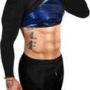 FUXERT Sauna Shirt for Men Long Sleeve Sauna Suit Heat Trapping Workout Shirts Sweat Enhance Vest for Workout Sports