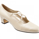 Trotters Jamie - Women's Cross-Strap Pump White Pearl, 9.5
