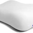 C CUSHION LAB Deep Sleep Pillow, Patented Ergonomic Contour Design for Side & Back Sleepers, Orthopedic Cervical Shape Gently Cradles Head & Provides Neck Support & Shoulder Pain Relief - Calm Grey