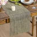 Artoid Mode Vinyl Table Runners, 12x60 Inch Wipeable Woven Plastic Arbitrarily Cropped Runner for Home Party Indoor Kitchen Dining Room Holiday Table Decoration,Brown