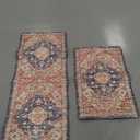 Pauwer Anti Fatigue Kitchen Mats for Floor 2 Piece Set, Cushioned Memory Foam Kitchen Rug, Non Slip Kitchen Runner Rug Carpet, Waterproof Kitchen Sink Area Rug Comfort Standing Mat for Kitchen Laundry (17"x28"+17"x48"--0.4", Orange)