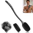 VWMYQ Back Scrubber for Shower, New Update Double Sided Body Scrub Brush Long Handle with Soft Silicone Bristles and Stiff Nylon Bristles for Shower Exfoliating and Massage Can Produce More Rich Foam