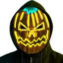 Halloween Purge Mask, Light up halloween Masks with 3 Lighting Modes, LED Mask for Men Women Adult Halloween