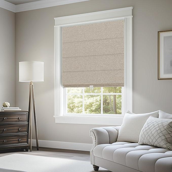 Cordless Roman Shades Tan, 35.5" x 48"