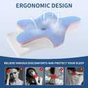 Neck Pillow for Pain Relief, Cooling Cervical Pillow for Sleeping, Contour Orthopedic Memory Foam Pillows for Back Stomach Sleepers (Pink)