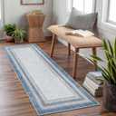 Beeiva Blue Kitchen Runner Rug, 2x5, Non Slip, Machine Washable, Non Shedding, Ideal for High-Traffic Areas
